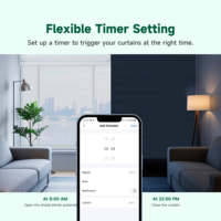 Moteur de rideau intelligent WiFi KEMEK avec diamètre de 25 mm et silencieux (40 dB) pour rideaux et stores automatiques