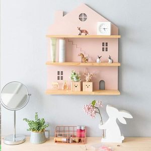 Étagère murale en bois, étagère flottante en <span class=keywords><strong>forme</strong></span> de <span class=keywords><strong>maison</strong></span>, étagère murale décorative, décoration intérieure, étagères murales décoratives pour chambre de filles - Product Image 3