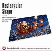 Tapis de souris de jeu de Noël 90x40cm 3mm, tapis de bureau, design animé traîneau du Père Noël, base en mousse PU antidérapante, cadeau de Noël pour les joueurs