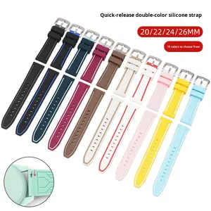 Correas de <span class=keywords><strong>Reloj</strong></span> <span class=keywords><strong>Inteligente</strong></span> Deportivas de Silicona Ajustables de 20/22/24/26 mm con Liberación Rápida - Product Image 2
