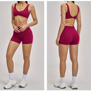 Women's 3-Piece Fitness Activewear Set Yoga <b>Leggings</b> Bras High Waist Wide-Leg Pants Solid <b>Pattern</b> Quick-Dry Anti-Bacterial - Product Image 4
