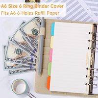 A6 Notizbuch-Ringbuch, Nachfüllbar, 6-Ring-Budget-Ordner-Hülle aus PU-Leder, Budgetplaner und Notizbuch