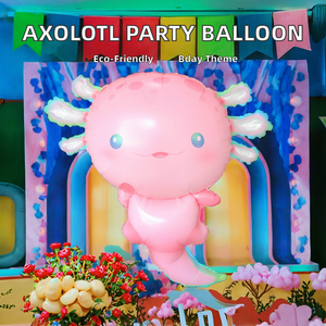 Globo de Aluminio Axolotl (<span class=keywords><strong>Ambystoma</strong></span> Maculatum) Mate Mylar Temática Oceánica Reciclable Impreso en 6 Colores para Fiestas Infantiles - Product Image 2