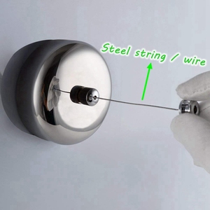 HF 2.5m 8.2FT Hotel Wall Mounted Stainless Steel Retractable Clothesline <strong>Washing</strong> <strong>Line</strong> With Steel String / <strong>Wire</strong> / Rope - Product Image 3