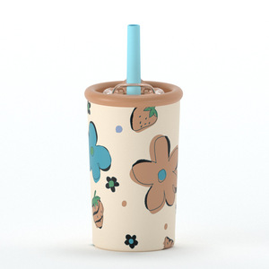 <span class=keywords><strong>2026</strong></span> Novo Copo Térmico Portátil Simples com Padrão de Folhas e Design Reto para Bebidas Quentes e Chá com Leite - Product Image 4