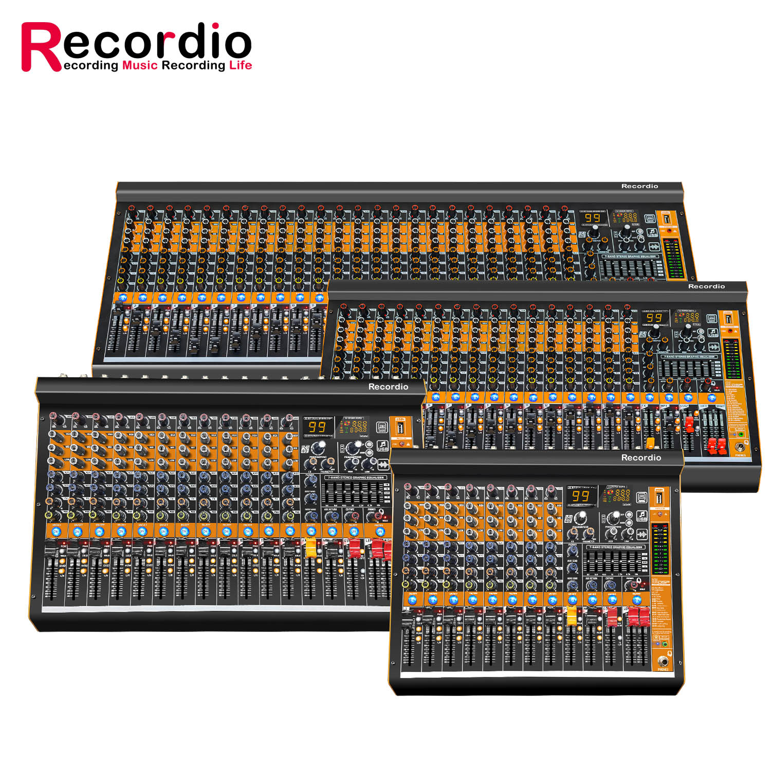 GAX-MV8 USB Audio Mixer - 8 Channel Mixing Console with 99DSP