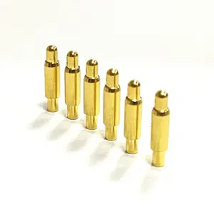 Almohadillas de contacto circulares, 2,0mm de diámetro, 0,7mm, placa plana de latón dorado, muelle de disco cargado Pogo Pin SMT hembra
