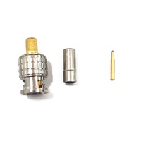 Connecteur mâle BNC coaxial RF en laiton haute Performance 75ohm avec placage à l'or pour câble RG58