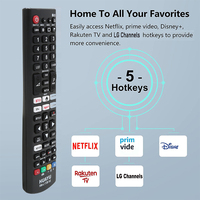 Télécommande universelle HUAYU RM-L1726 V2 infrarouge à code fixe pour téléviseurs intelligents avec 2 piles AA et 4 boutons