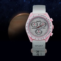 Vente en gros d'usine, montre à quartz unisexe sport Planet Moon avec bracelet en PU de différentes couleurs et fermeture Velcro