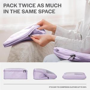 Sacs de rangement de voyage pliables en polyester à double fermeture éclair, tendance et portables, pour valises - Product Image 5
