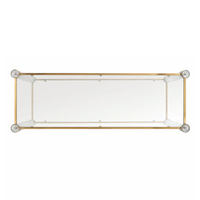 Moderner Acryl-Konsolentisch mit Goldenem Edelstahl und Glasplatte für Eingangsbereich Villa Hotel & Wohnzimmer