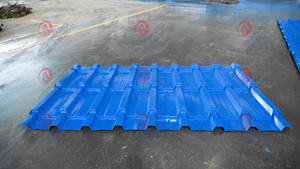 Voll automatische hochgenaue trapezförmig glasierte Fliesen walzen form maschine Dach gestaltete farbige Stahl fliesen mit Getriebe pumpe - Product Image 2