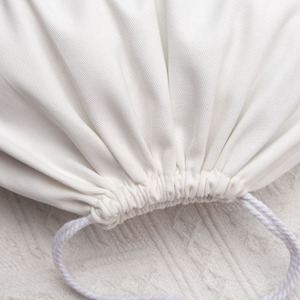 Sac de rangement en sergé de coton gris avec cordon de serrage pour chaussures, chapeaux, sacs à main – Pochette en mousseline unie naturelle pour cadeaux et shopping, anti-poussière – Grande vente - Product Image 2