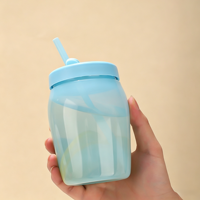 Gobelet en plastique réutilisable de 550 ml avec logo personnalisé, gobelet à eau coloré, portable, anti-fuite, pour le bureau et les activités de plein air