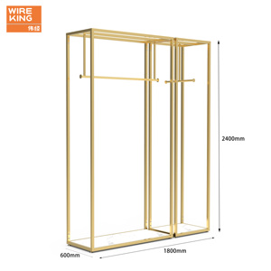 Giá để quần áo đặt sàn mạ vàng, giá trưng bày quần áo, giày dép, áo thun cho cửa hàng bán lẻ - Product Image 4