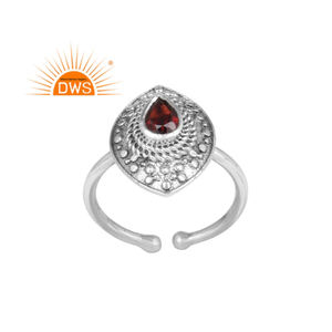 Mind Blowing Bold Red Garnet Gemstone Ring Indian Designer Silver 925 Oxidized Ring Jewelry Manufacturer - Product Image 1