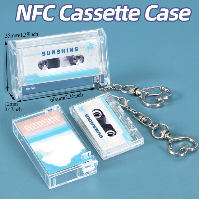 SUNSHING Personalized Paper Printed Mini CDs Cassette Tape Keychain Bulk NFC CD Album Case Music Cassette Player with Packaging