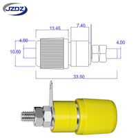 JZDZ Bornes de liaison 4 mm pour amplificateur, connecteur terminal, prise banane, protection de sécurité 30Vac-60Vdc/Max.24A J.50002