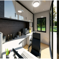 Maison capsule préfabriquée moderne et écologique avec structure en verre trempé, durable, installation facile, pour bureau, appartement, villa, parc