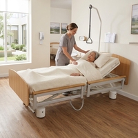 Cama Eléctrica Médica Ajustable de Madera y Metal para Uso Doméstico y Hospitalario, 5 Funciones, Cama de Cuidado para Pacientes Mayores, Muebles de Hospital DDCY