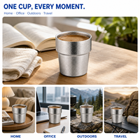 Set Hadiah Cangkir Kopi Espresso Anti Panas Dinding Ganda Titanium Murni, Mug Kopi, Peralatan Minum, Perlengkapan Dapur Rumah