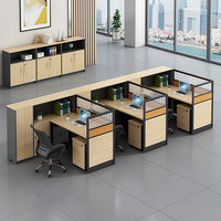Mobilier de bureau Table en bois pour personnel de bureau Bureau de poste de travail modulaire avec tiroir 2 bureaux pour 4 personnes