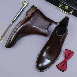 Botas Chelsea Británicas de Triple Conector, Hechas a Mano, de Alta Gama, de Cuero Pulido, de Piel de Vaca, para Hombre, Modelo Mardi - Product Image 4