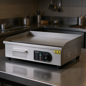 Plaque de cuisson électrique commerciale Vevor 3200W en acier inoxydable, gril à surface plate avec contrôle de la température, utilisation sur comptoir - Product Image 2