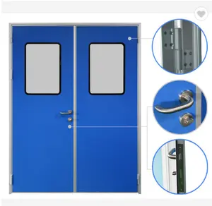 Hospital hermetic door double swing door for operating rooms