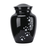 Urne funéraire en métal USMILEPET avec motif de patte et couvercle, pour cendres de chat ou de chien, souvenir commémoratif