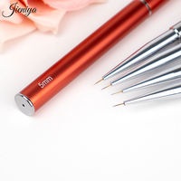Pinceau à double extrémité pour nail art Jinieya, nouveau style, orange-rouge, pinceau à double tête, pinceau à rayures