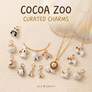 Abalorios de Cacao para el Zoológico |   Colgantes de Animales Esmaltados Pintados a Mano en Latón Chapado en Oro de 18K |   Ciervo, Zorro, Búho, Mono, Pingüino, Koala, Jirafa - Product Image 4