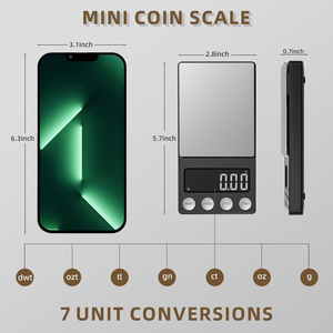Balance numérique de poche pour bijoux en diamant, vente en gros d'usine, 500g 0.01g, acier inoxydable, capacité 1kg - Product Image 2