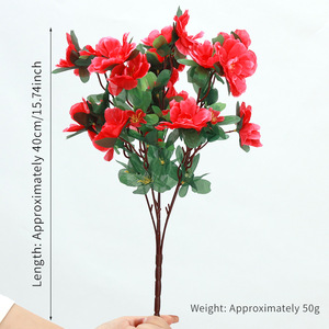 Azalées artificielles 40 cm, fleurs en soie plastique, haute simulation, décorations de mariage, accessoires de photographie en extérieur, décoration intérieure - Product Image 6