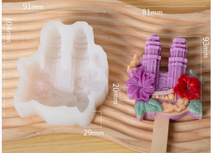 Sanxin Wenchuang fait à la main bricolage de qualité alimentaire Silicone moule à crème glacée Fanhua scénique Spot moule jetable - Product Image 3