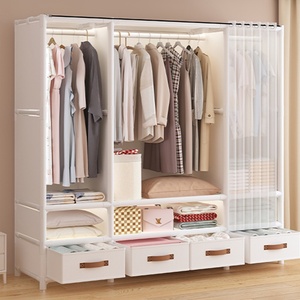 Schlafzimmer-Kleiderschrank, Flur-Aufbewahrungsschrank für Mietwohnungen, Organisations-Schrank, Mehrstöckiger Japanischer Stoffschrank - Product Image 4