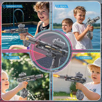 Pistolet à eau électrique lumineux avec silencieux, jouet d'été pour adultes, lanceur d'eau automatique effet flamme, jouets d'extérieur