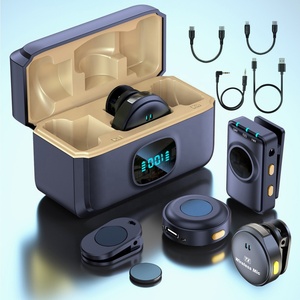 2mic Micro không dây máy ảnh điện thoại 3 trong 1 vlog phỏng vấn dòng sống Micro không dây đồng xu ve áo Clip Lavalier Micro - Product Image 1