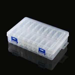 Boîte de rangement transparente pour bureau, 5.5cm, avec compartiments, organisateur de bijoux, conteneur en plastique pour usage domestique - Product Image 3