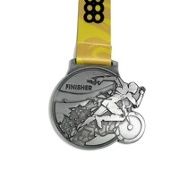 Souvenir de championnat en métal plaqué or en alliage de zinc, personnalisé avec logo et couleur, idéal pour les récompenses cyclistes - Vente en gros