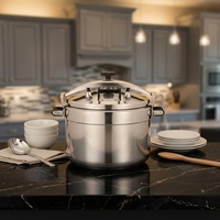 Casserole à pression en aluminium de haute qualité 15L 19L 26L avec poignée courte, ustensile de cuisine en aluminium pour cuisinière à gaz et à induction, pour usage domestique
