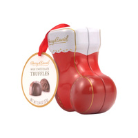 Boîte en métal en forme de chaussette de Noël, boîte en métal personnalisée avec logo, emballage pour truffes au chocolat au lait, boîte en métal pour décorations de Noël à suspendre, boîte en métal cadeau