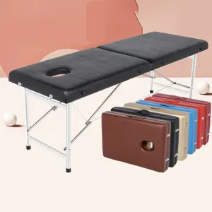 Meja pijat portabel, pabrik profesional dapat dilipat meja pijat seluruh tubuh tempat tidur moksibusi pijat spa kualitas tinggi