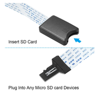 Nouveau câble d'extension micro SD vers carte SD, adaptateur flexible de lecteur de carte TF vers micro SD pour GPS de voiture, imprimante 3D, TV, DVD