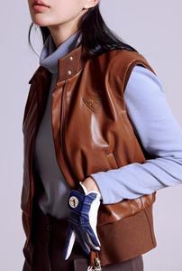 Nuovo stile originale abbigliamento da Golf gilet senza maniche da donna in pelle ecologica Casual tinta unita gilet Premium da donna gilet da Golf - Product Image 2