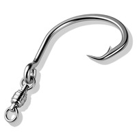 5/0 #   7/0 #   8/0 #   9/0 #   10/0 #   12/0 #   Lot de 5 hameçons renforcés en acier inoxydable avec rotation, hameçons poulpe et hameçons requin