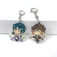 Support d'affichage personnalisé en forme de cœur, support personnalisé, anime, paillettes, sans minimum, porte-clés en acrylique personnalisé avec pompon