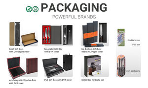 Juego de Cuchillos de Cocina IOKO Damasco con Patrón Láser Japonés, Mango de Madera Pakka, Cuchillo de Chef, para Rebanar, Sushi, Carne, Santoku, 4 Piezas - Product Image 3