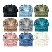 Fabricant de vêtements, t-shirts personnalisés de haute qualité, couleur personnalisée, t-shirt vintage à manches longues, effet délavé